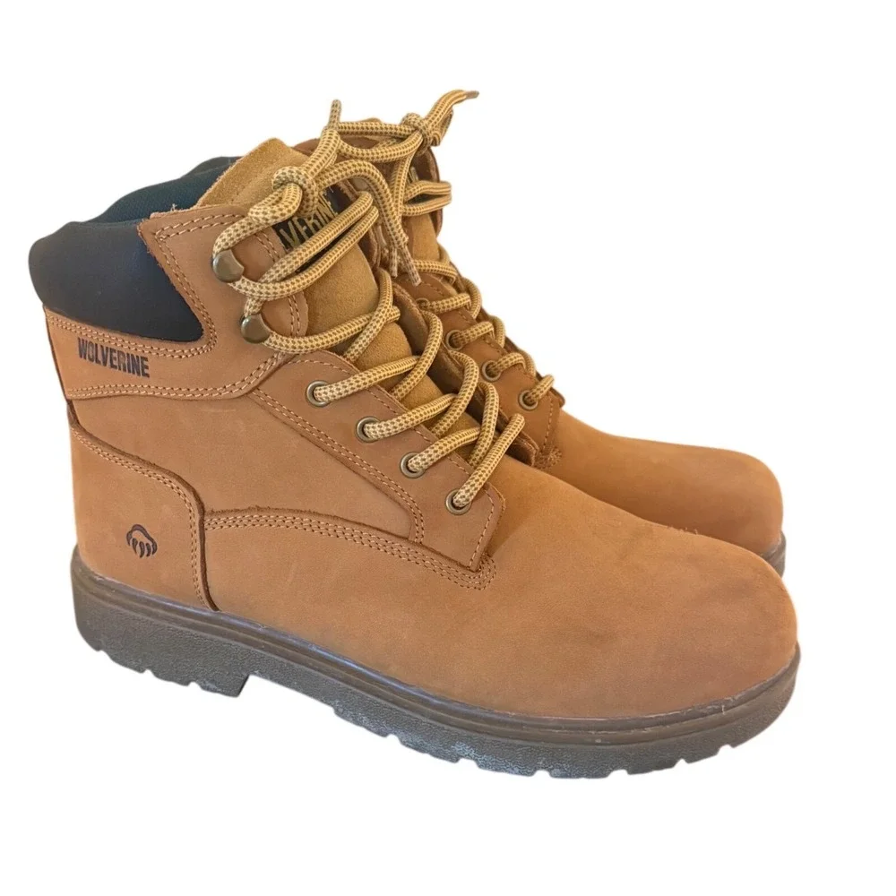 Wolverine Mens W01038 Wheat Leather Lace Up Ankle Work Boots Wide 12W